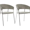 Armlehnstuhl Belle Cord Beige Chrom (2/Set)