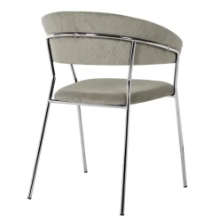 Armlehnstuhl Belle Cord Beige Chrom (2/Set)