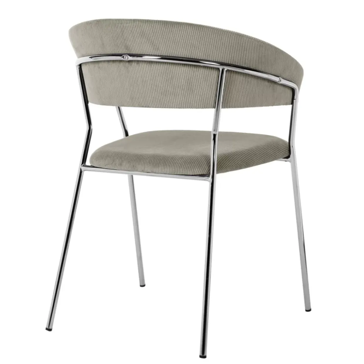 Armlehnstuhl Belle Cord Beige Chrom (2/Set)