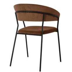 Armlehnstuhl Belle Cord Braun (2/Set)