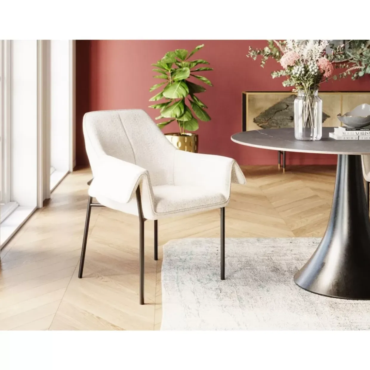 Armlehnstuhl Bess Creme