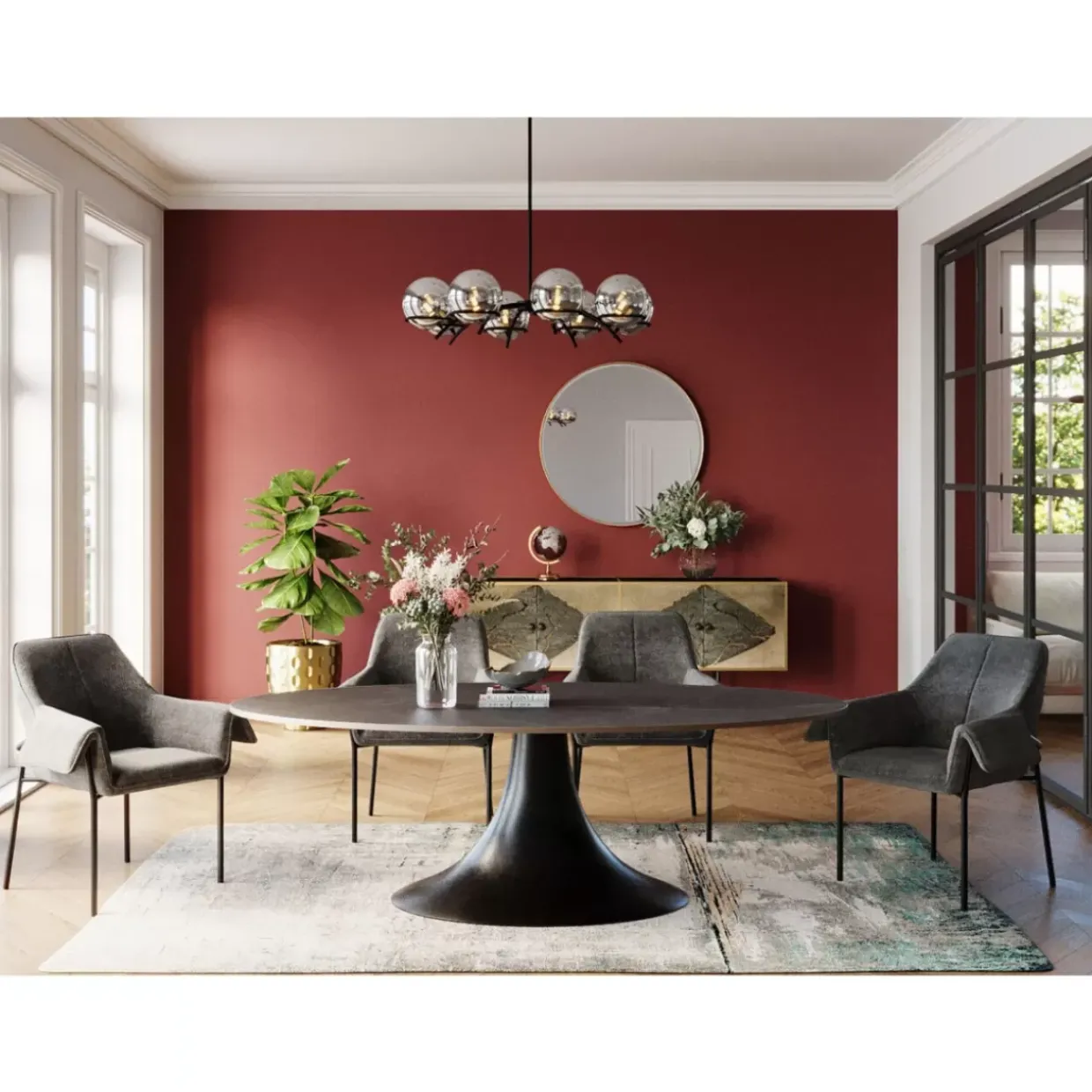 Armlehnstuhl Bess Grau