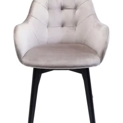 Armlehnstuhl Black Lady Velvet Grau