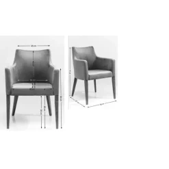 Armlehnstuhl Black Mode Velvet Grau
