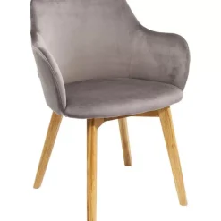 Armlehnstuhl Lady Velvet Grau