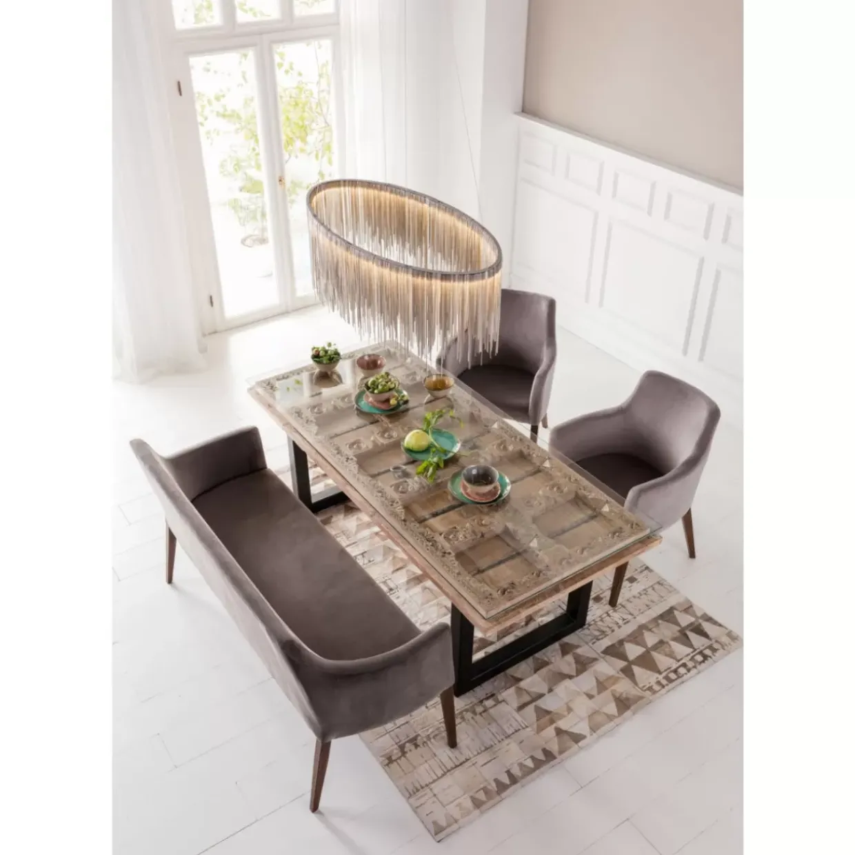 Armlehnstuhl Mode Velvet Grau