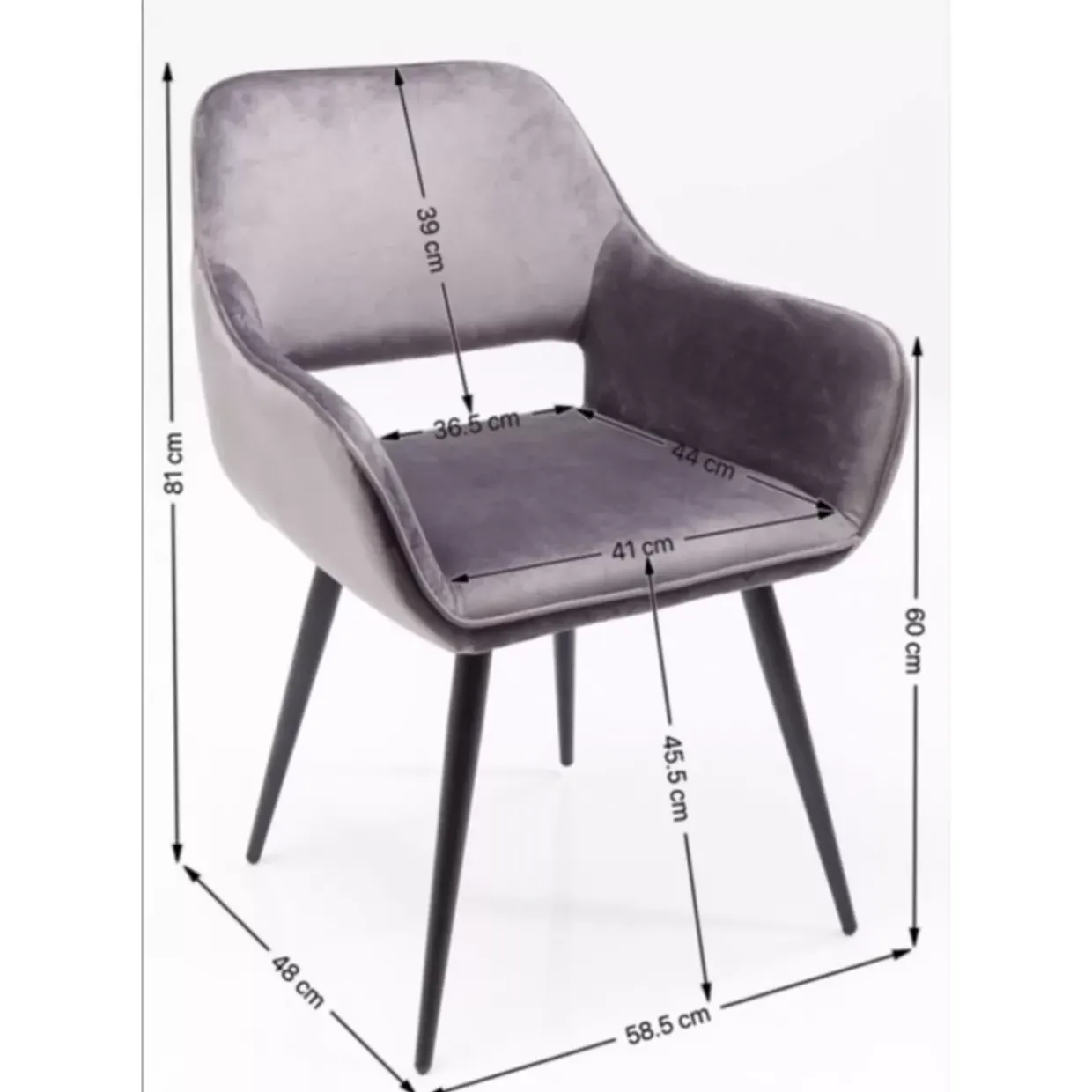 Armlehnstuhl San Francisco Grau