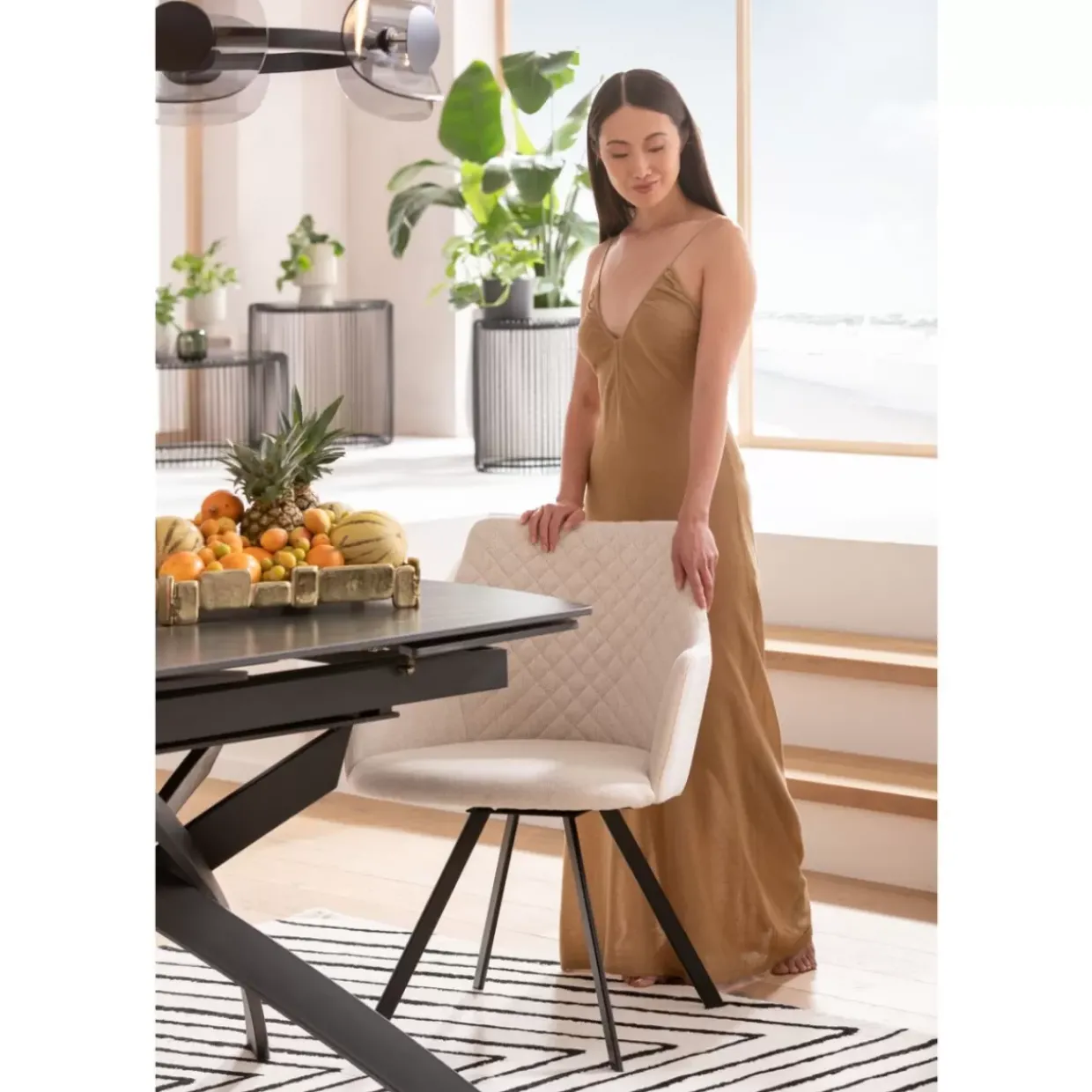 Ausziehtisch Twist Schwarz 120(30+30)X90Cm