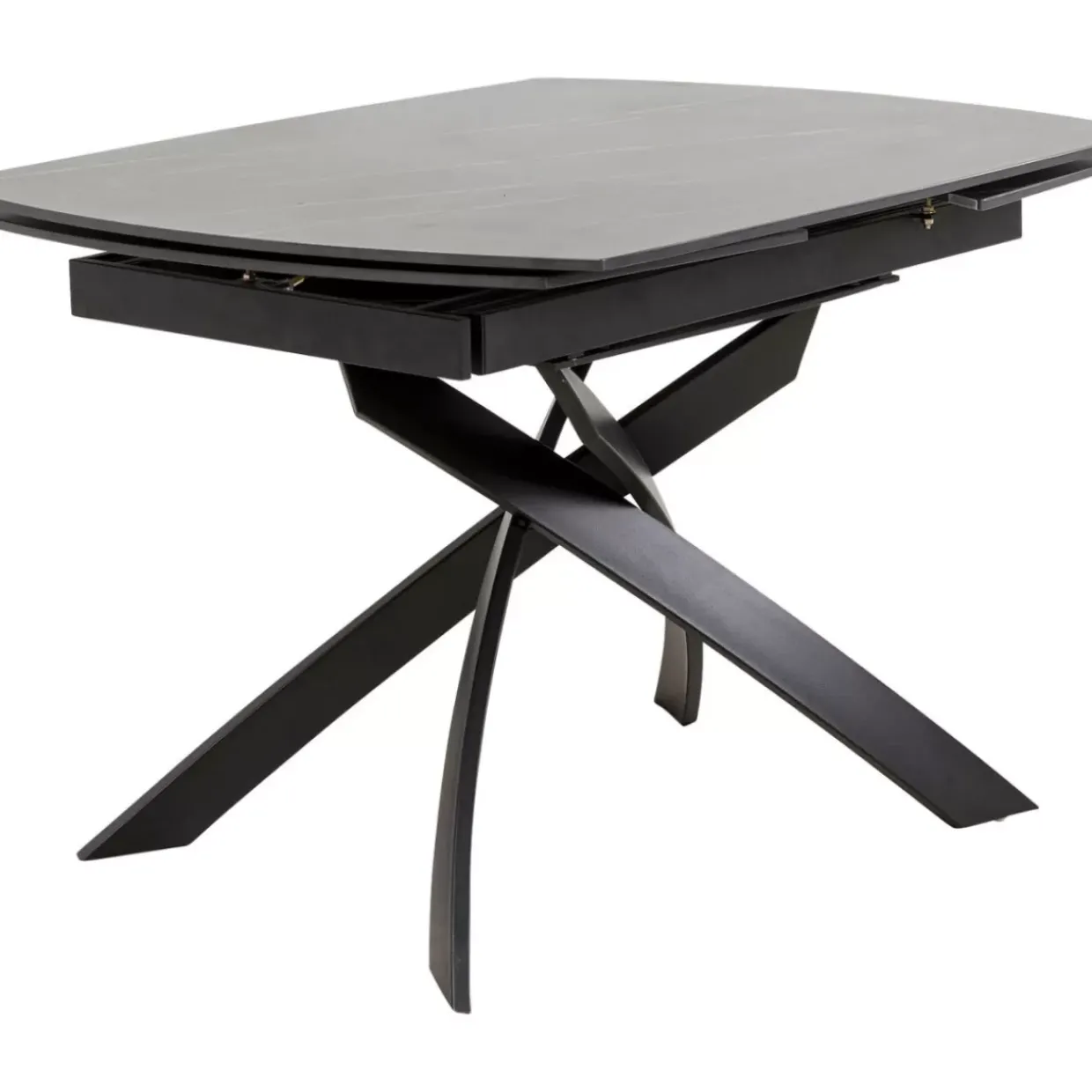 Ausziehtisch Twist Schwarz 120(30+30)X90Cm