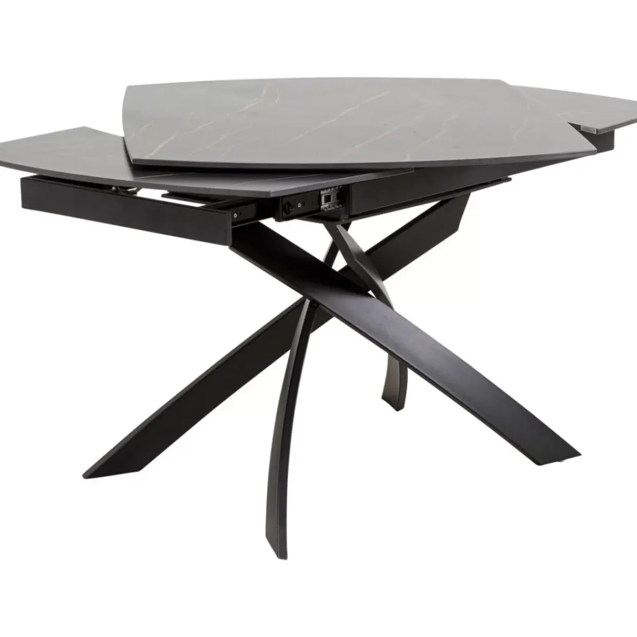 Ausziehtisch Twist Schwarz 120(30+30)X90Cm