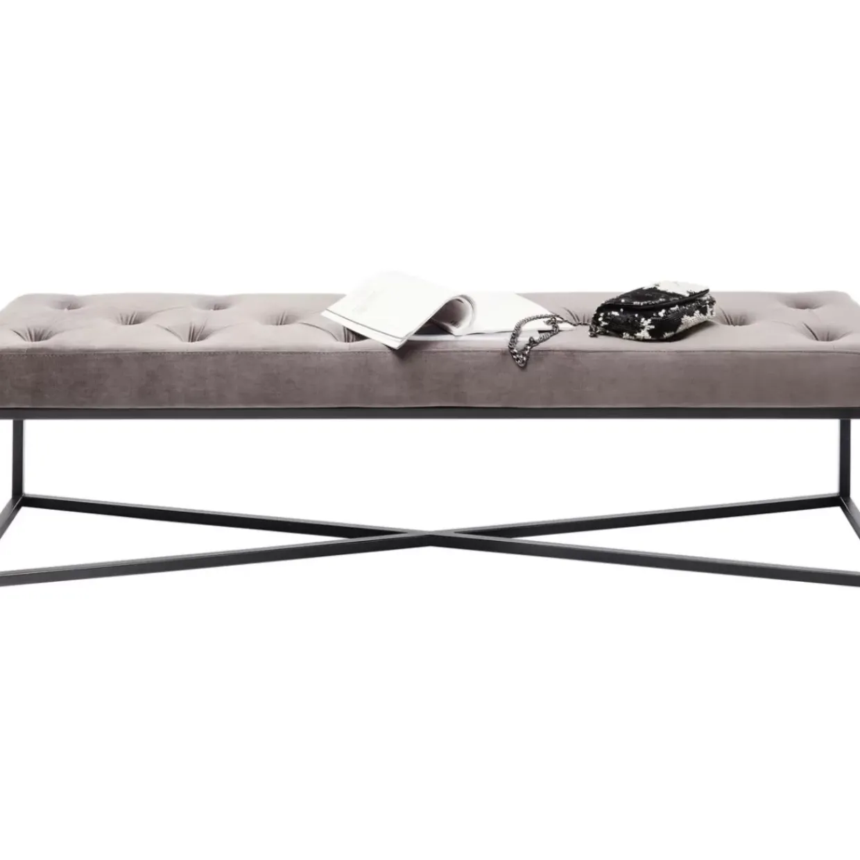 Bank Crossover Grau Schwarz 150X40Cm