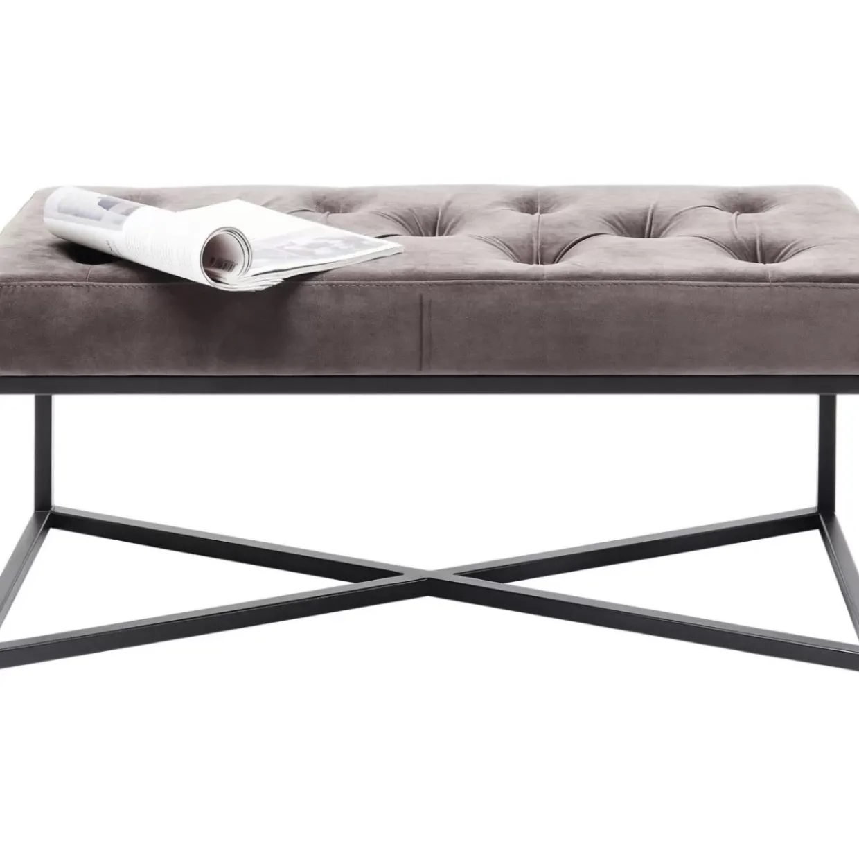 Bank Crossover Grau Schwarz 90X40Cm