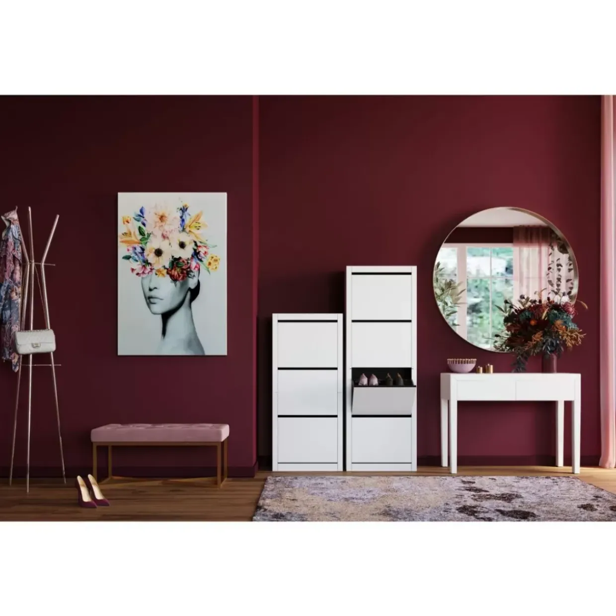 Bank Crossover Rose Messing 90X40Cm