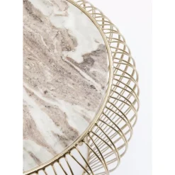 Beistelltisch Beam Grau Marmor Messing O43Cm