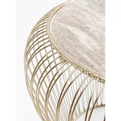 Beistelltisch Beam Grau Marmor Messing O43Cm