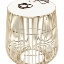 Beistelltisch Beam Weiss Marmor Messing O32Cm