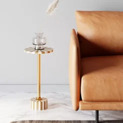 Beistelltisch Domero Cirque Gold Weis O25Cm