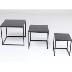 Beistelltisch Key West Schwarz (3/Set)