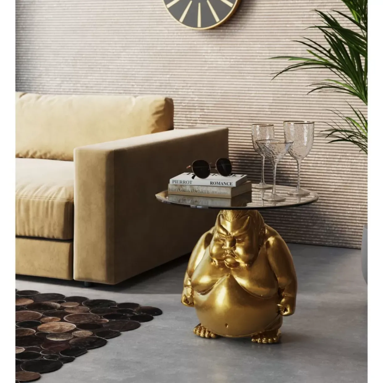 Beistelltisch Monk Gold O54Cm