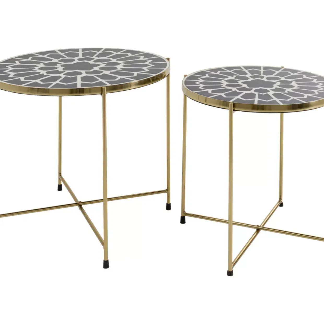 Beistelltisch Priya Schwarz (2/Set)