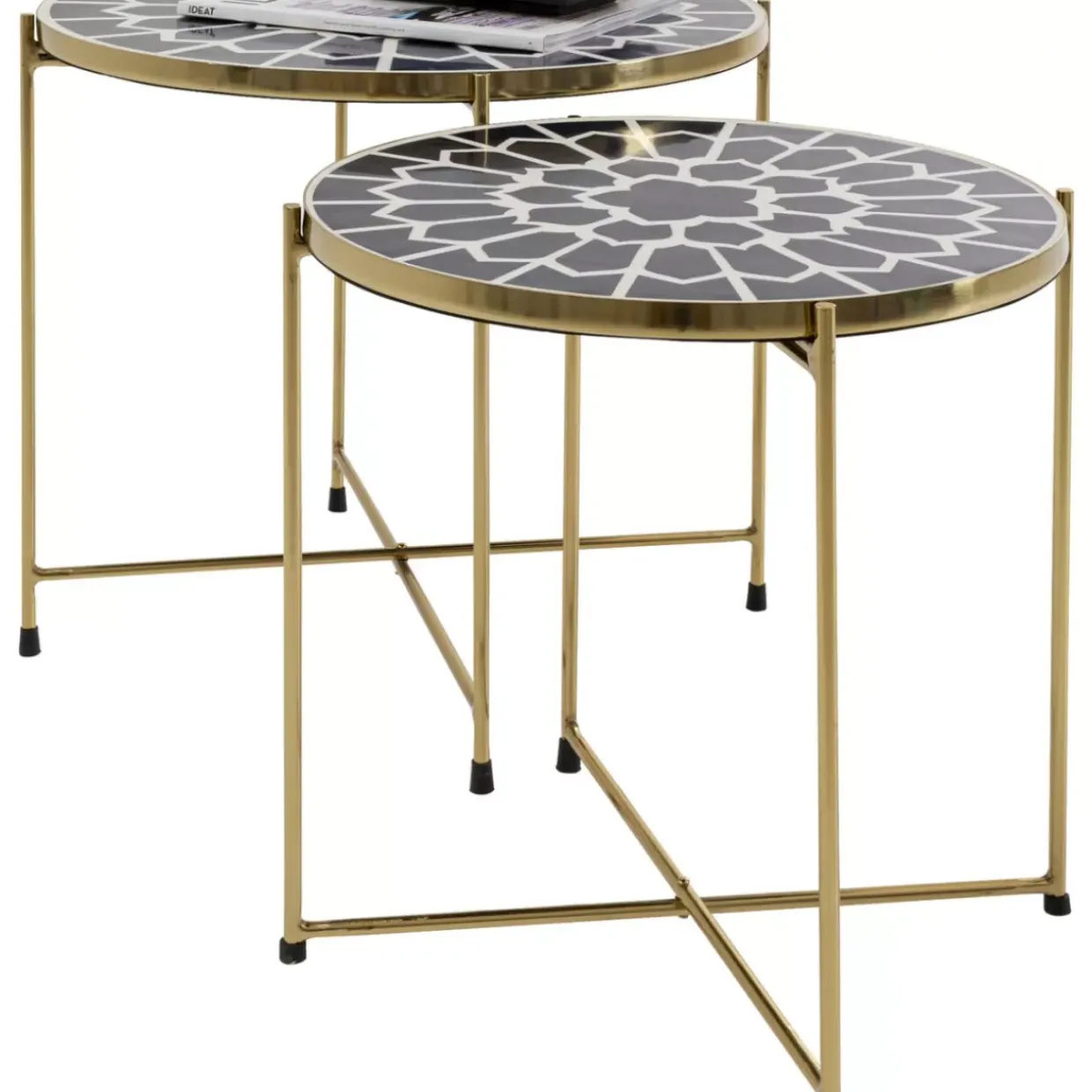 Beistelltisch Priya Schwarz (2/Set)