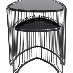 Beistelltisch Wire Triangle Schwarz (2/Set)