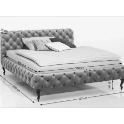 Bett Desire Velvet Ecru 180X200Cm