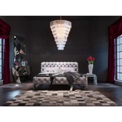 Bett Desire Velvet Silbergrau 160X200 Cm