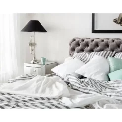 Bett Desire Velvet Silbergrau 160X200 Cm