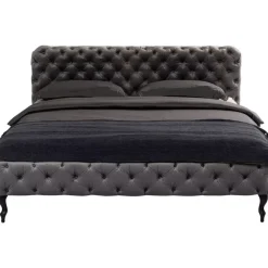 Bett Desire Velvet Silbergrau 160X200 Cm