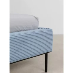 Bett East Side Cord Blau 160X200Cm