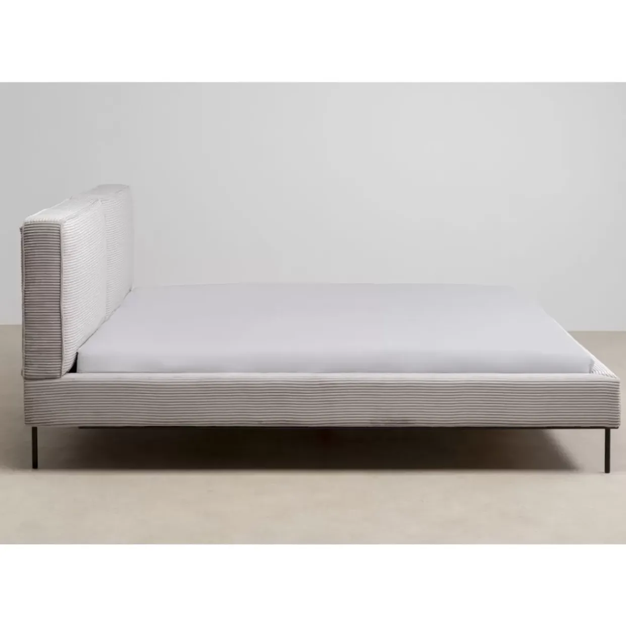 Bett East Side Cord Grau 180X200Cm