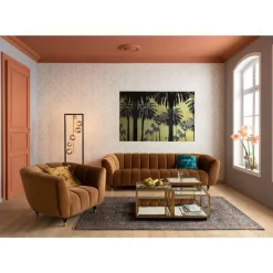 Bild Glas Metallic Palms 180X120Cm