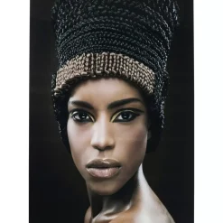 Bild Glas Royal Headdress Face 150X100Cm