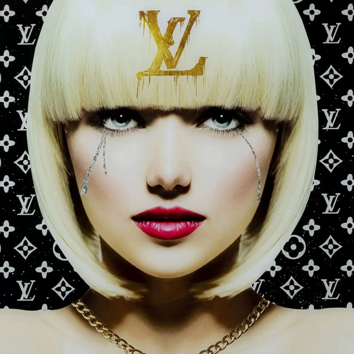 Bild Glas Runny Eyes 80X80