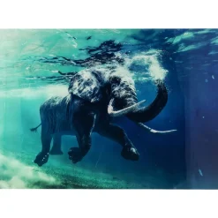 Bild Glas Swimming Elephant 180X120Cm