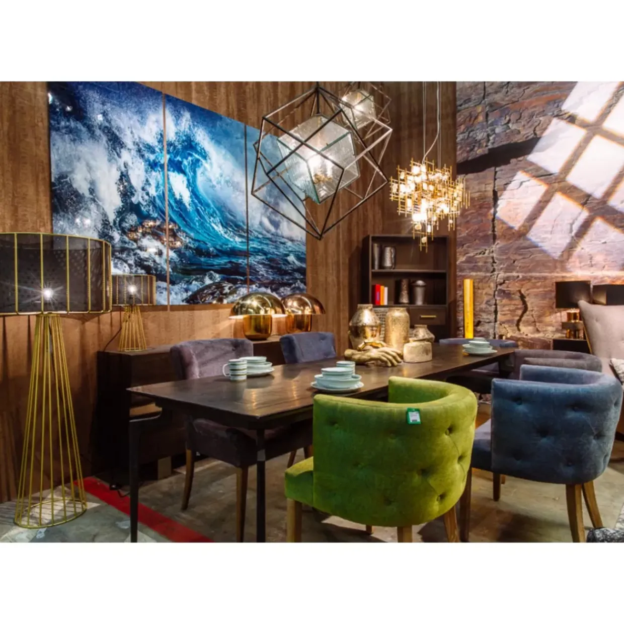 Bild Glas Triptychon Wave 240X160Cm (3/Set)