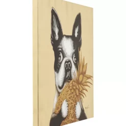 Bild Touched Dog With Pineapple 80X80Cm