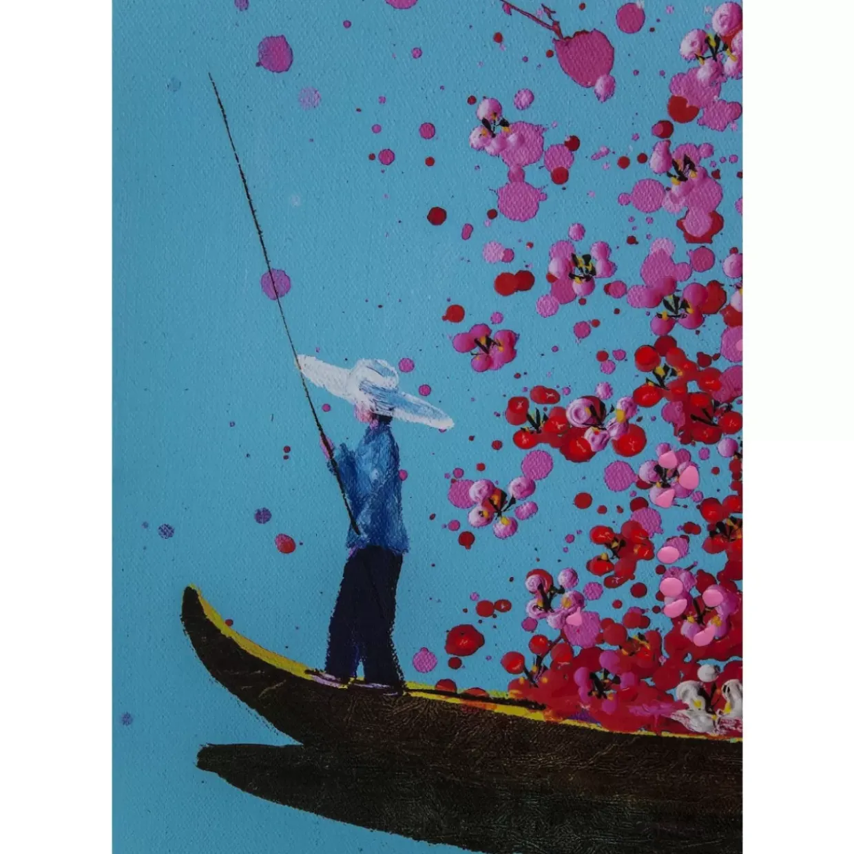 Bild Touched Flower Boat Blau Pink 160X120Cm