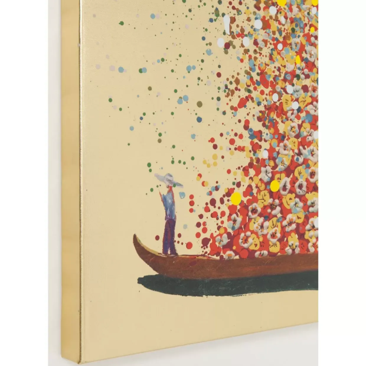 Bild Touched Flower Boat Gold Rot 120X160Cm