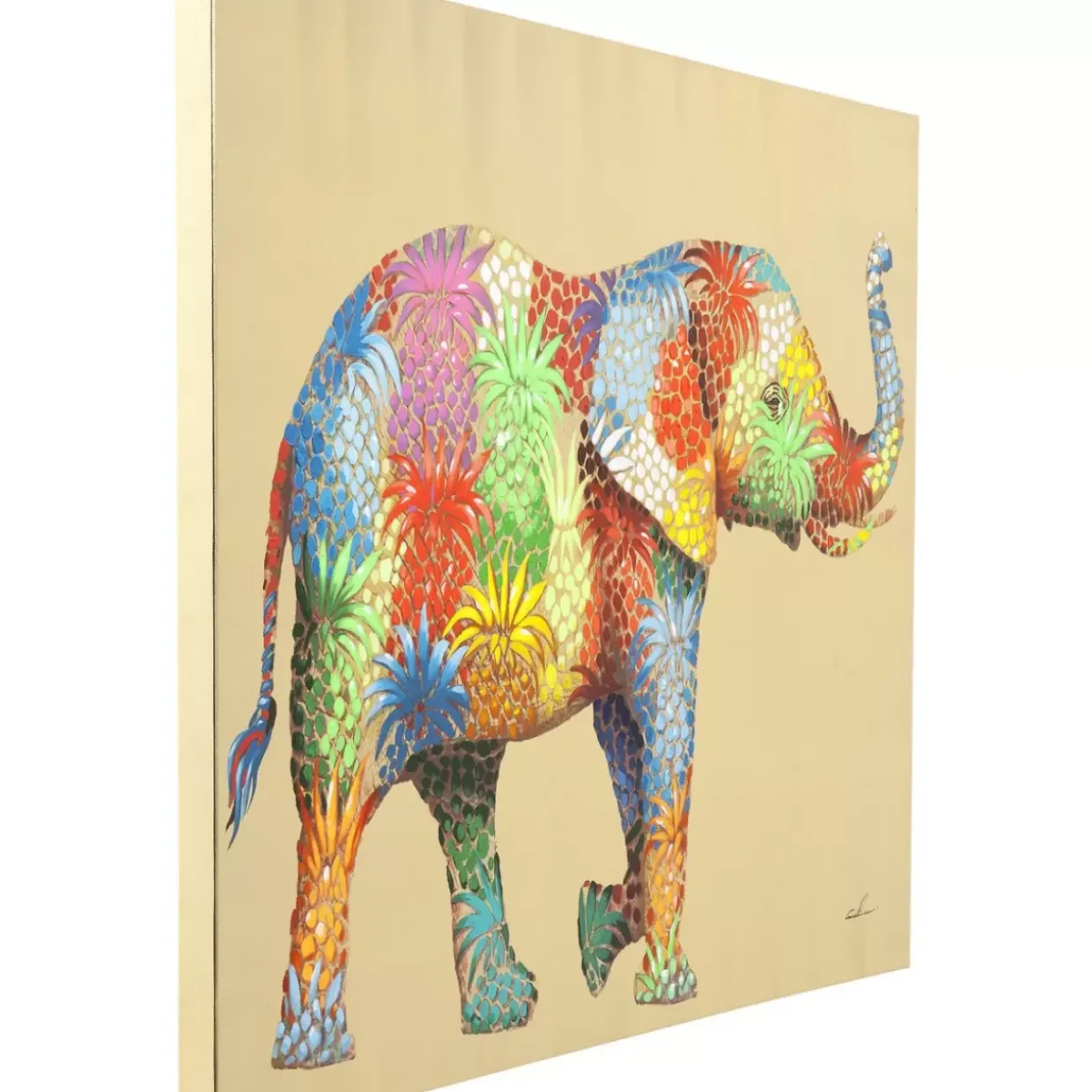 Bild Touched Flower Elefant 90X120Cm