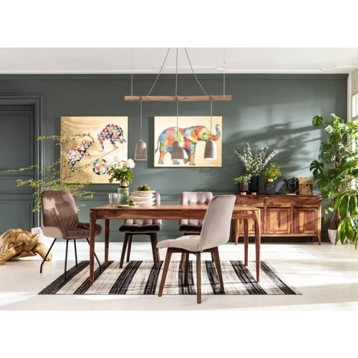 Bild Touched Flower Elefant 90X120Cm