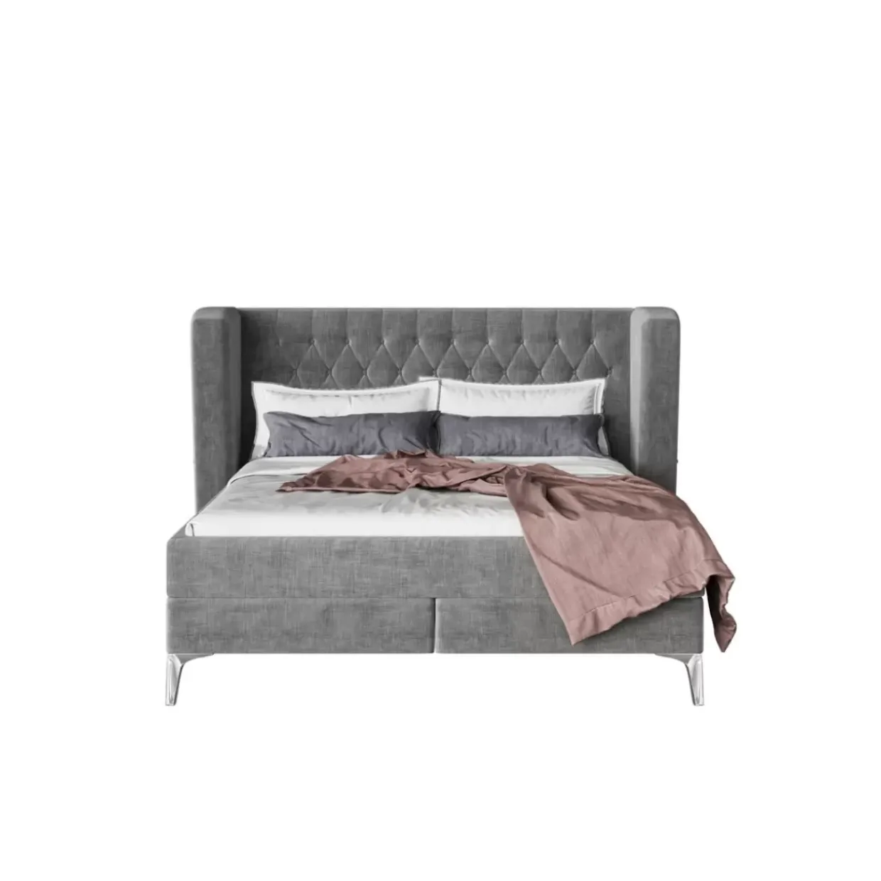 Boxspringbett Benito Moon Grau 180X200Cm