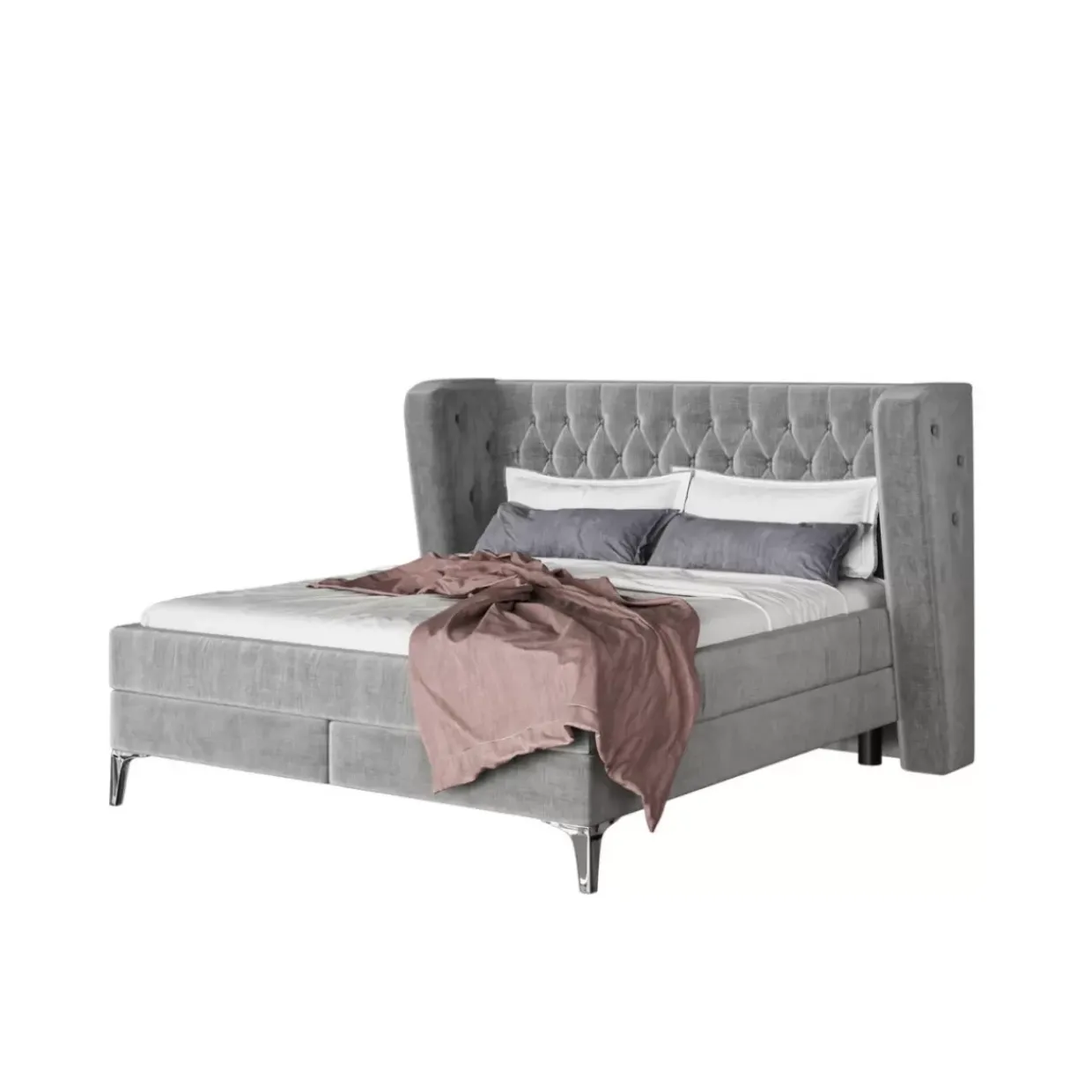 Boxspringbett Benito Moon Grau 180X200Cm