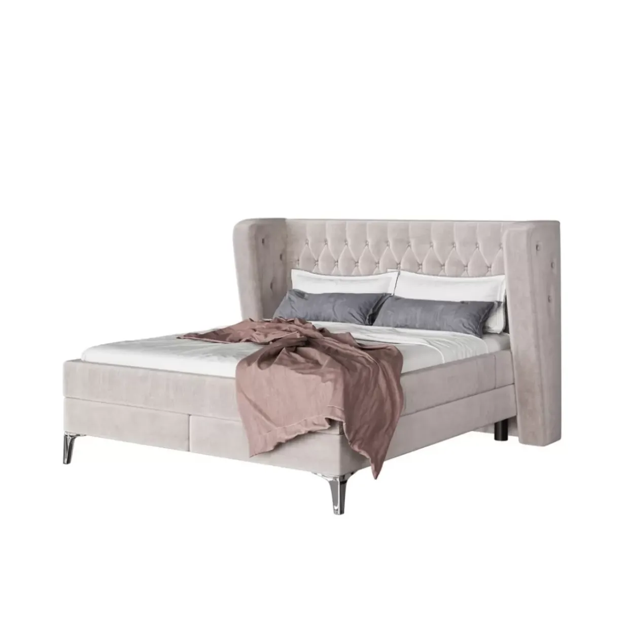 Boxspringbett Benito Moon Creme 160X200Cm