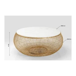 Couchtisch Cesta Marmor Gold O100Cm