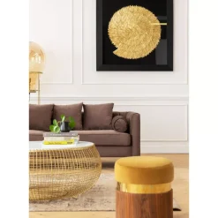 Couchtisch Cesta Marmor Gold O100Cm