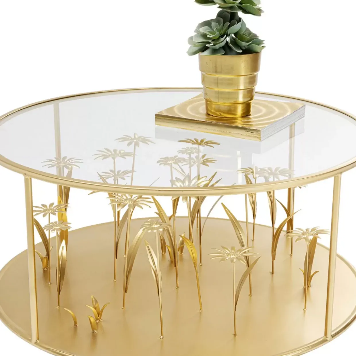 Couchtisch Flower Meadow Gold O80