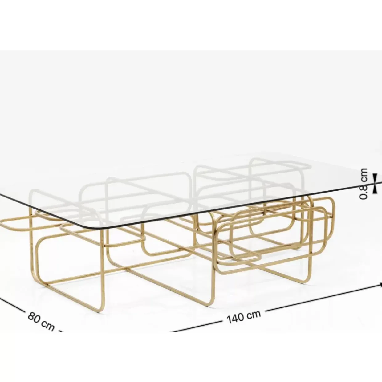 Couchtisch Meander Gold 140X80Cm
