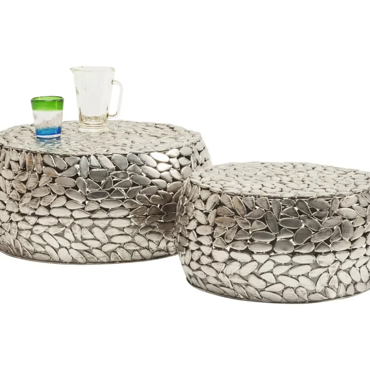 Couchtisch Pebbles Deluxe Silber (2/Set)